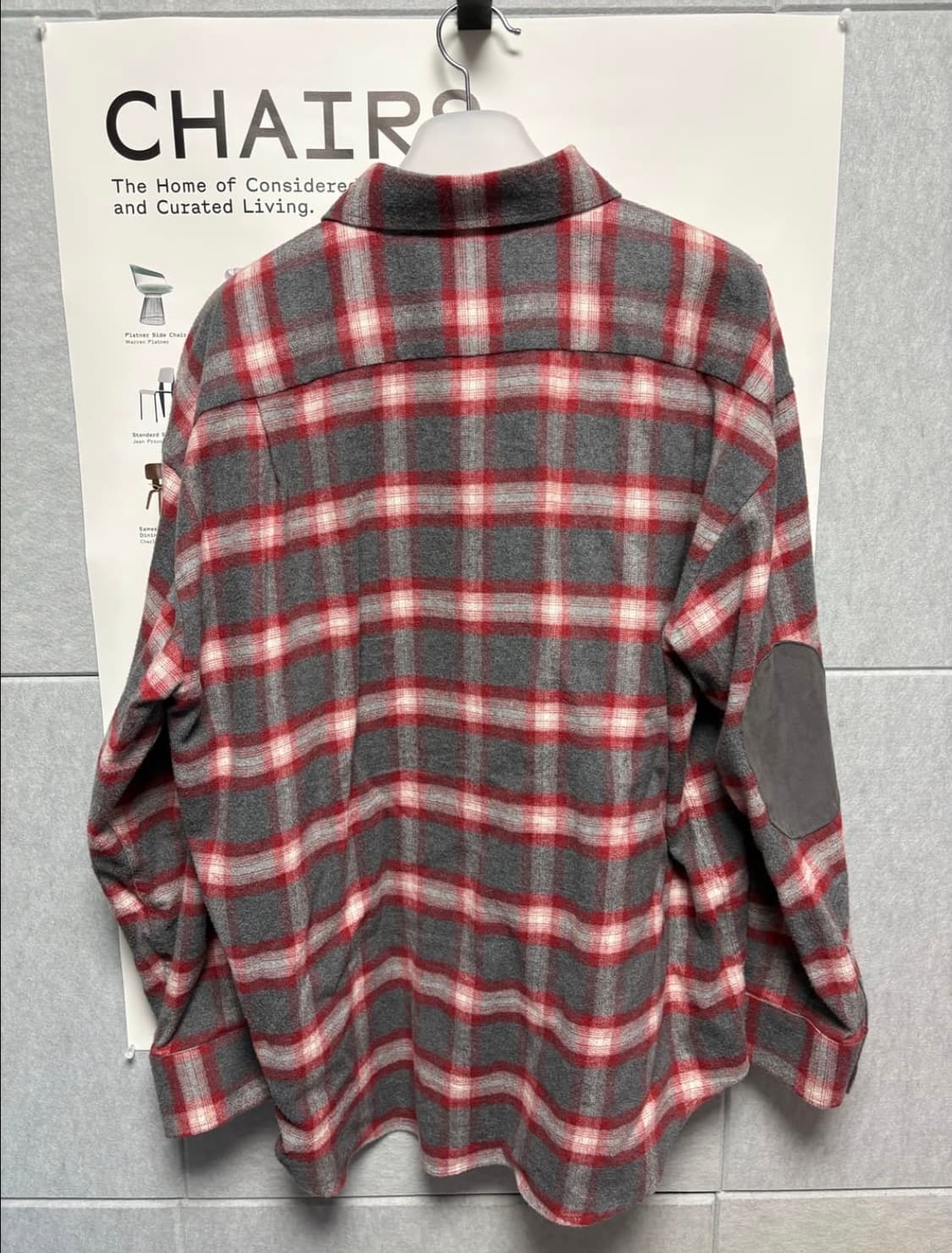 해칭룸 90s 빈티지 플란넬 엘보패치 체크 셔츠 상품이미지3