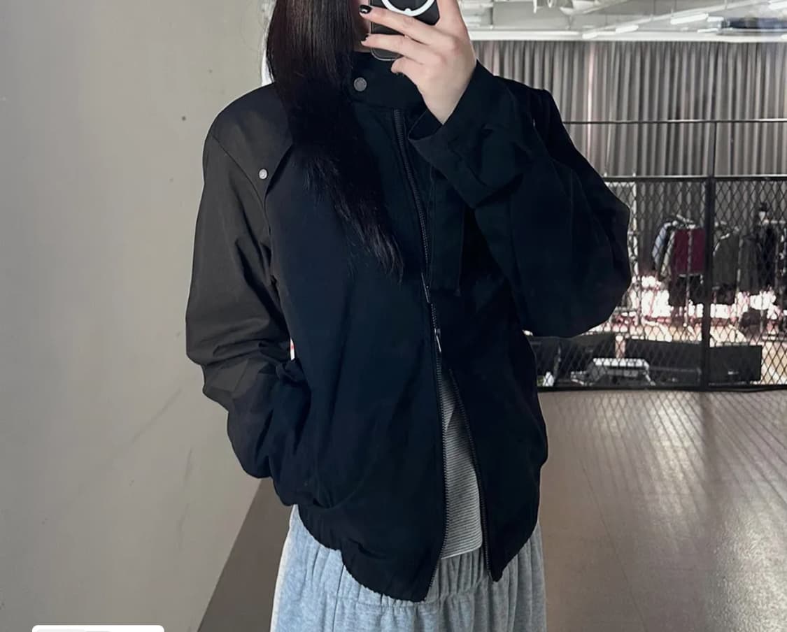 플레이스 스튜디오 하이넥 스탠다드 스트랩 비조 포인트 블루종 집업 자켓 상품이미지2