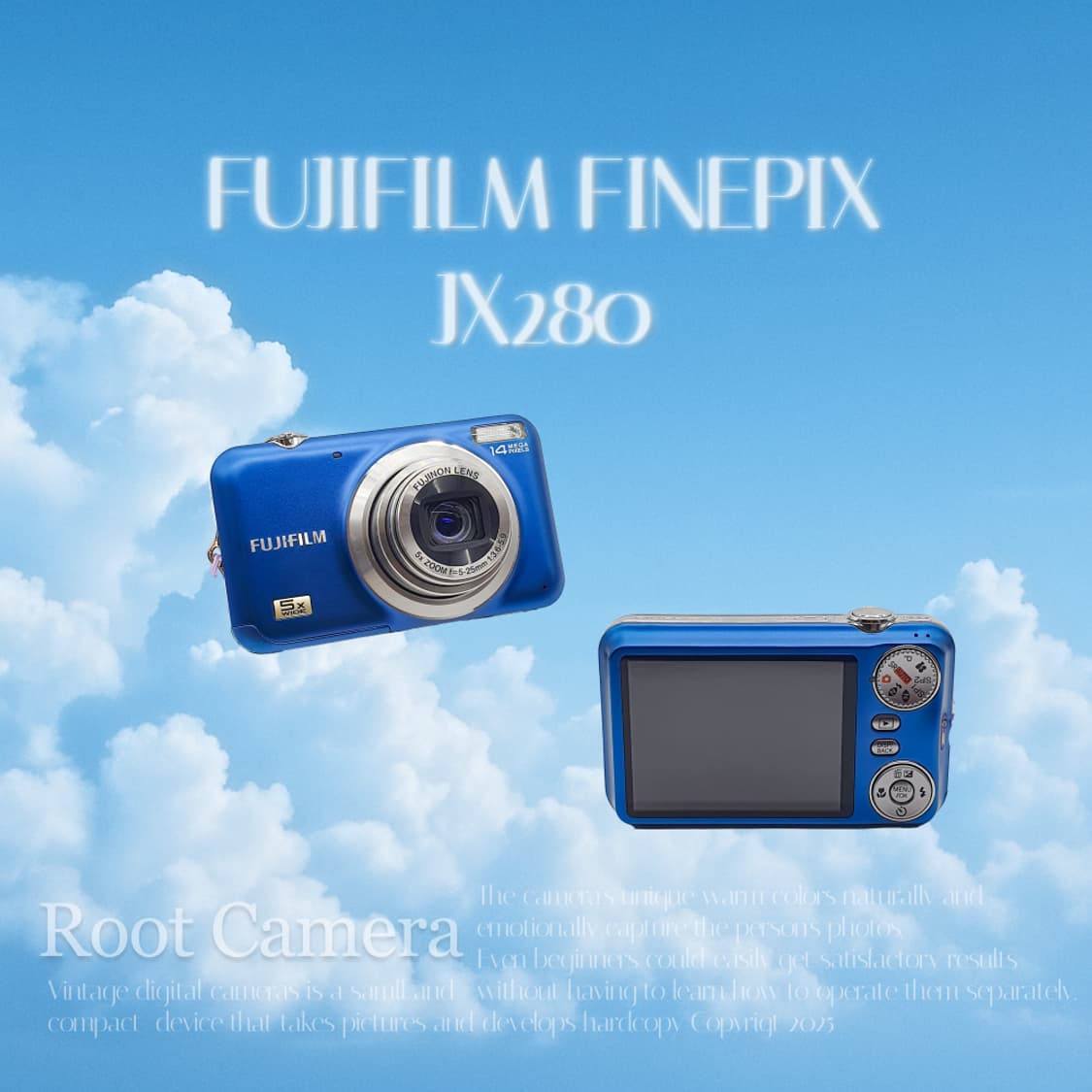 작례⭕️ 후지 파인픽스 JX280 파스텔 블루💠빈티지 디카 디지털카메라 상품이미지1