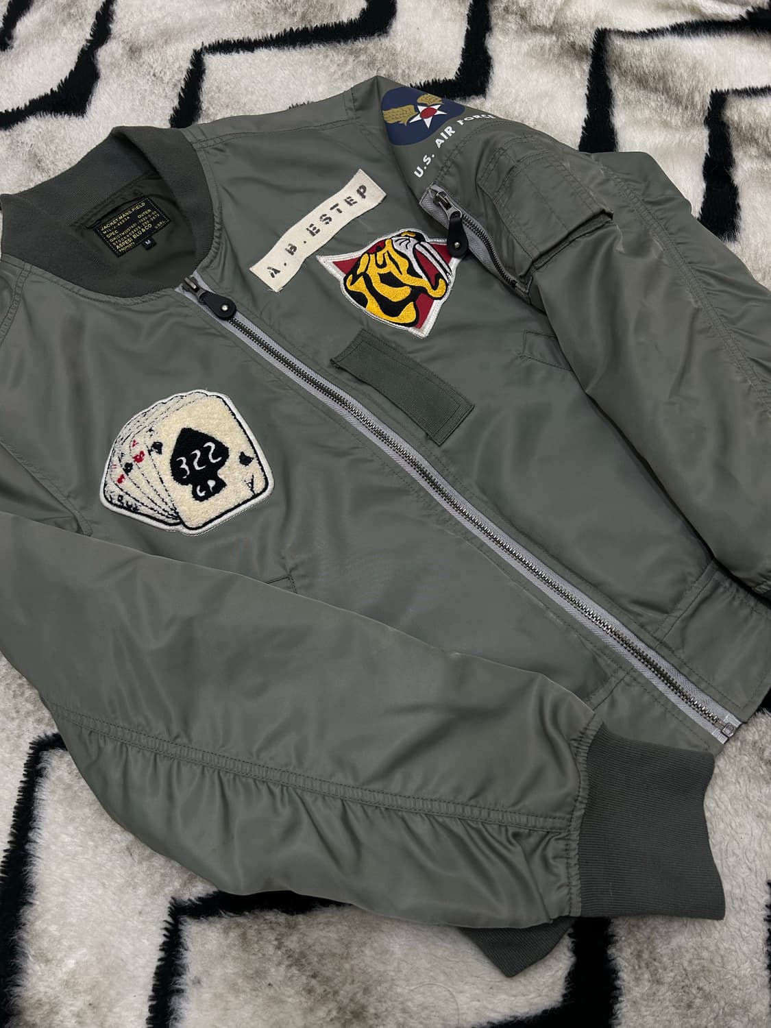 [M]Aspesi 패치 항공 자켓/세이지그린 상품이미지2