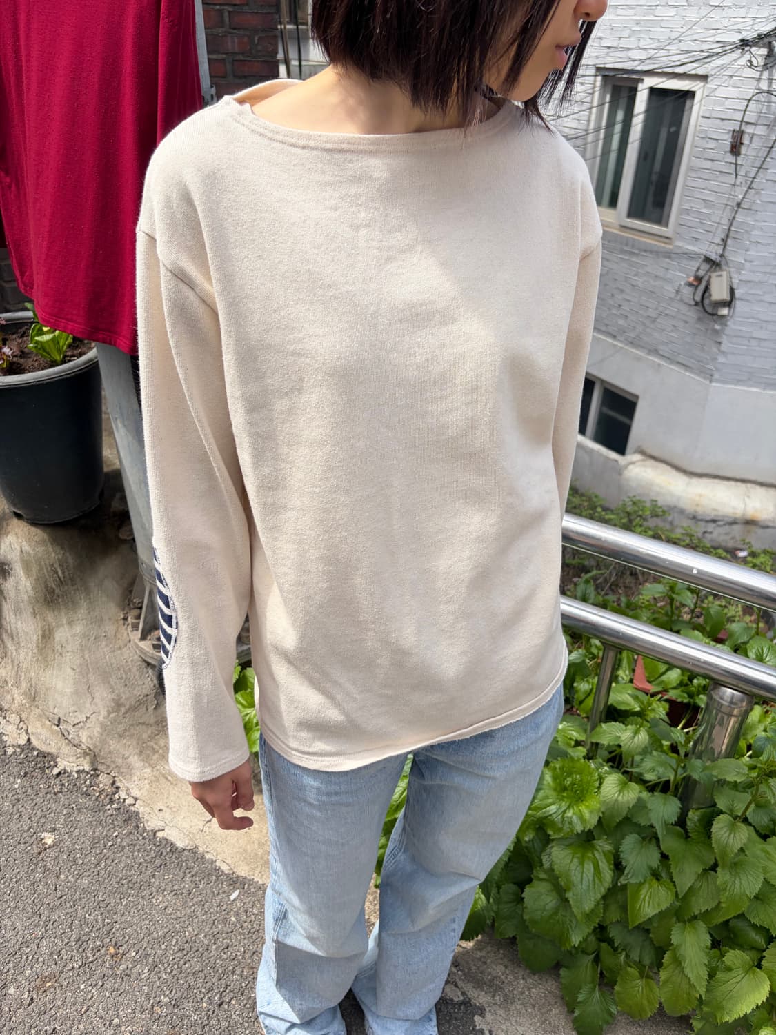 Saint James 엘보 패치 보트넥 니트 M 상품이미지2