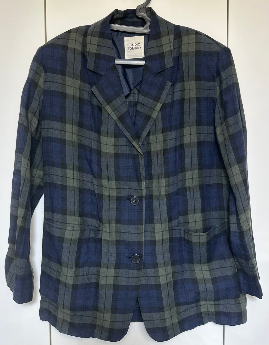 스튜디오 톰보이 체크무늬 린넨 마자켓 상품이미지1