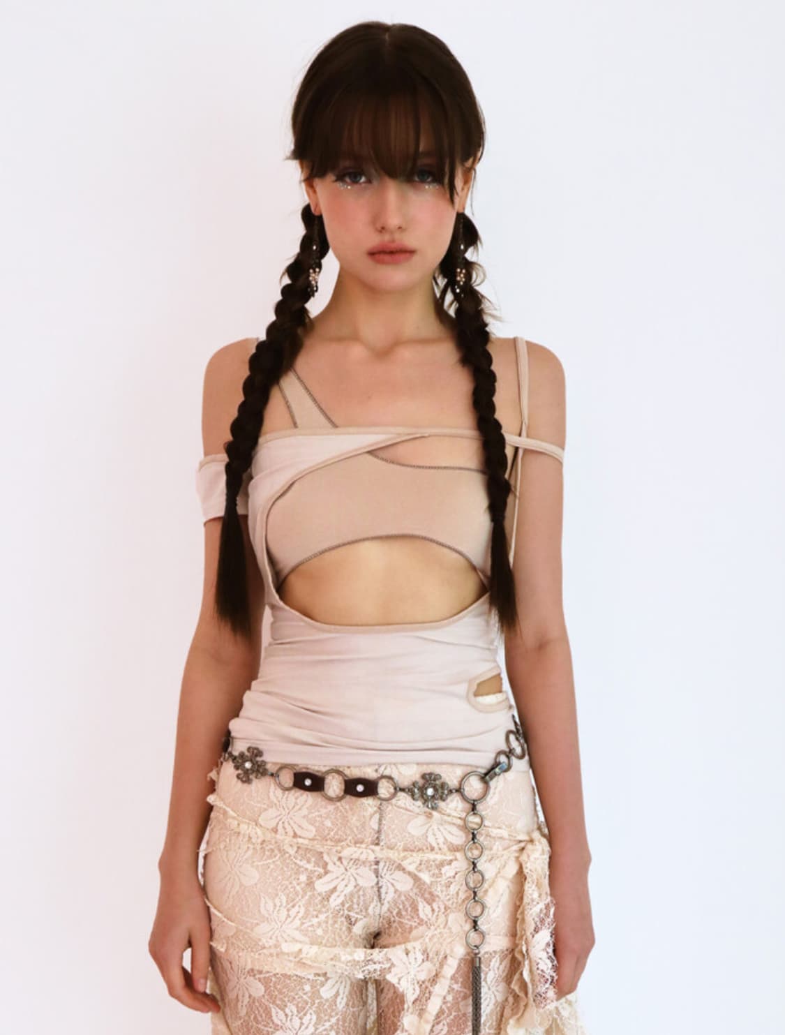 시오서울 비대칭 나시 탑 상품이미지1