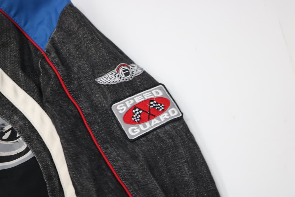 FUBU 후부 빈티지 데님 믹스 후드 레이어드 레이싱 재킷 (L) 상품이미지7