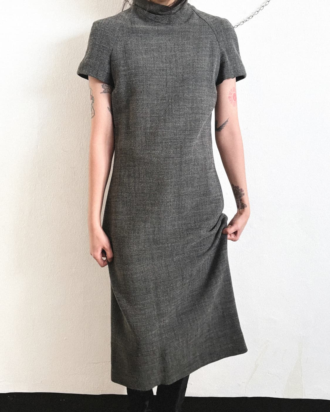 80s 엠포리오 아르마니 쿨그레이 울 원피스 상품이미지2