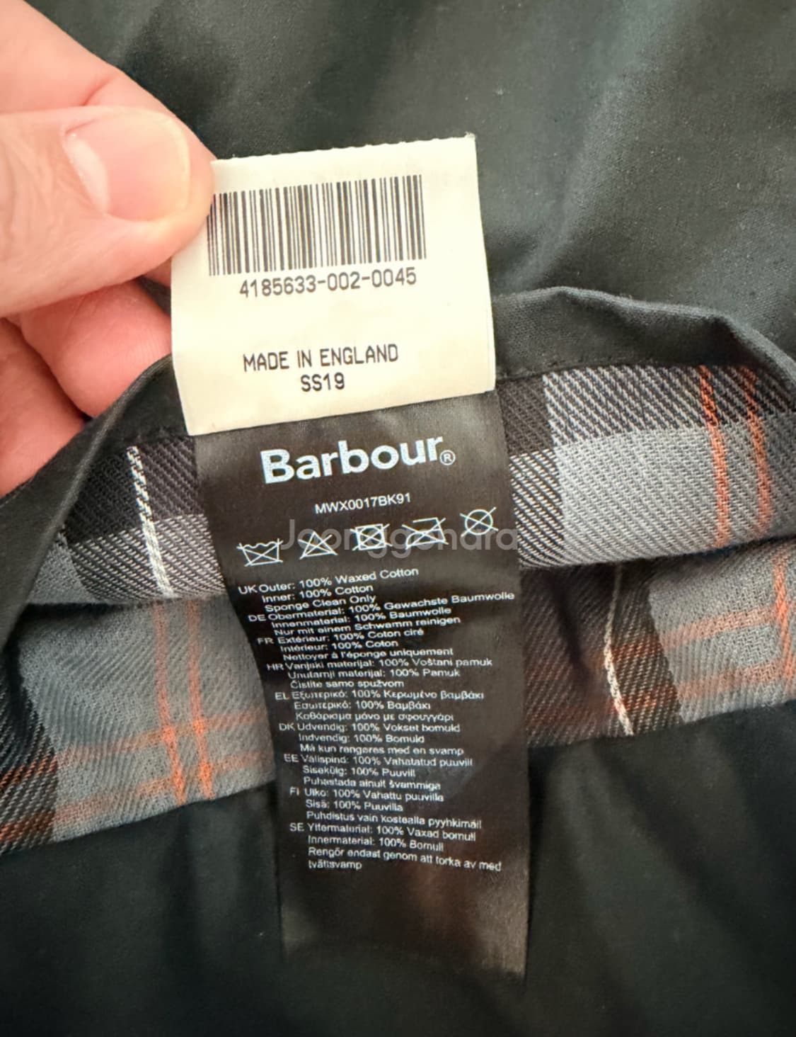 40 바버 뷰포트 왁스 블랙 왁스 자켓 상품이미지7