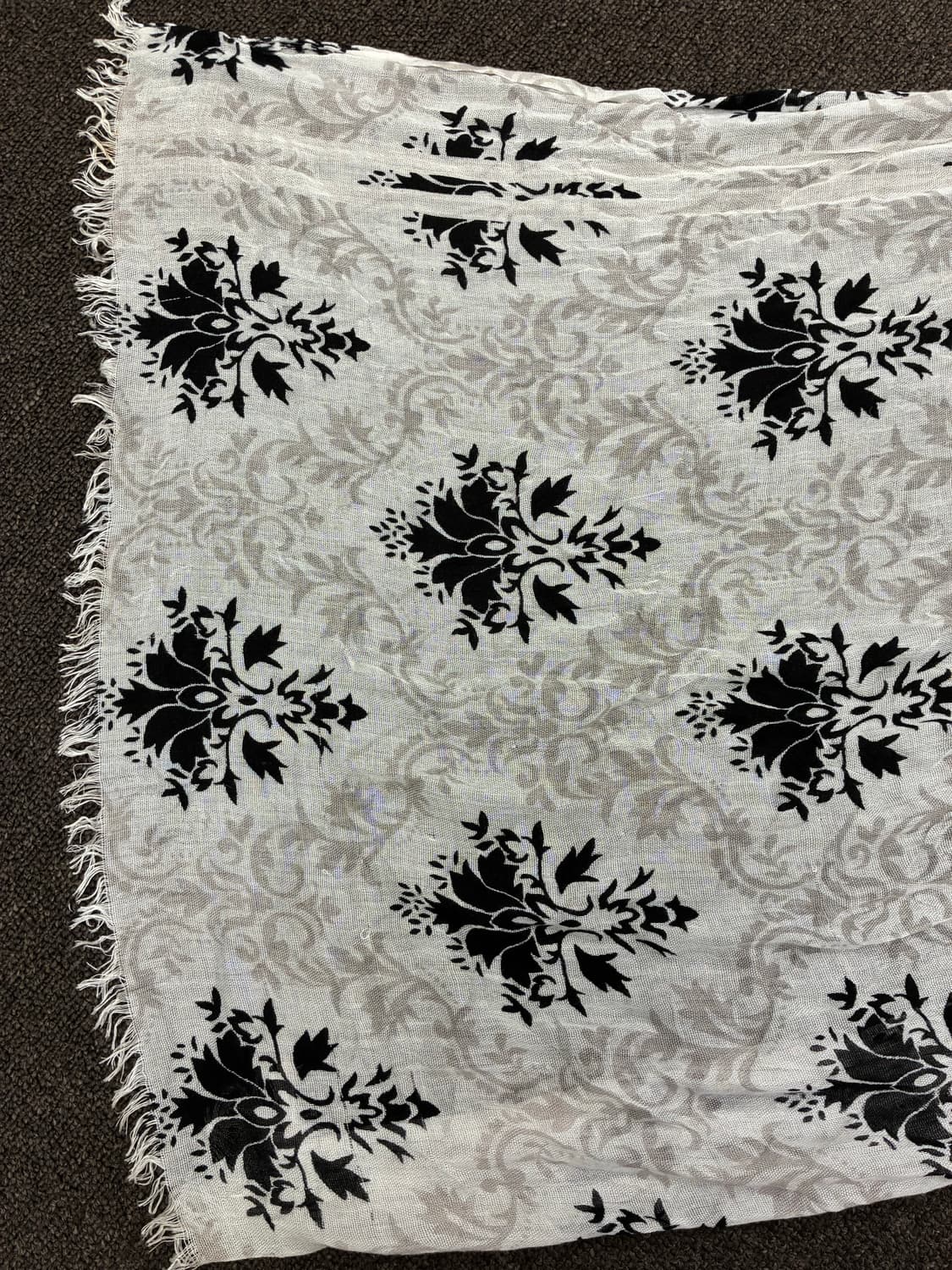 Japanese vintage 오리엔탈 꽃무늬 머플러 상품이미지3