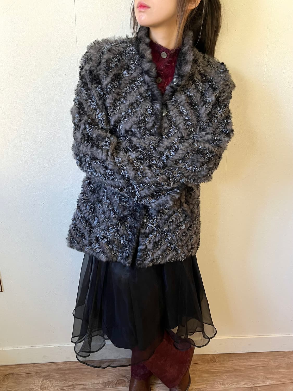 japan vtg 래빗 퍼 리버시블 자켓 상품이미지9