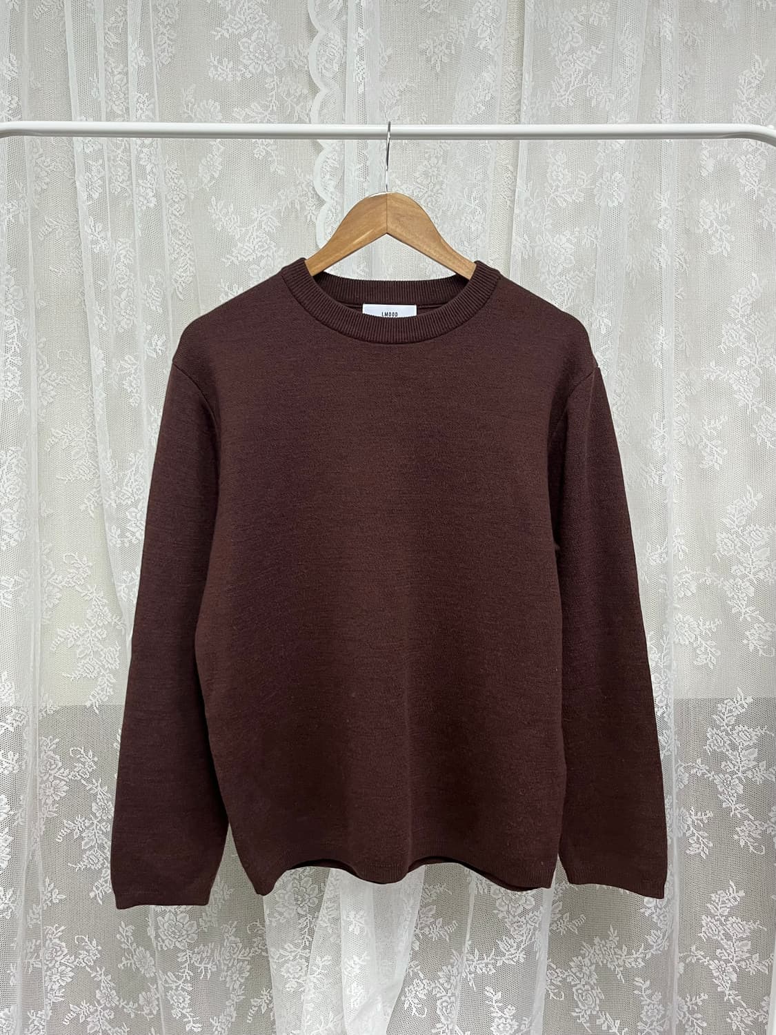 46) 엘무드 화란 세미오버 니트 브라운 상품이미지1