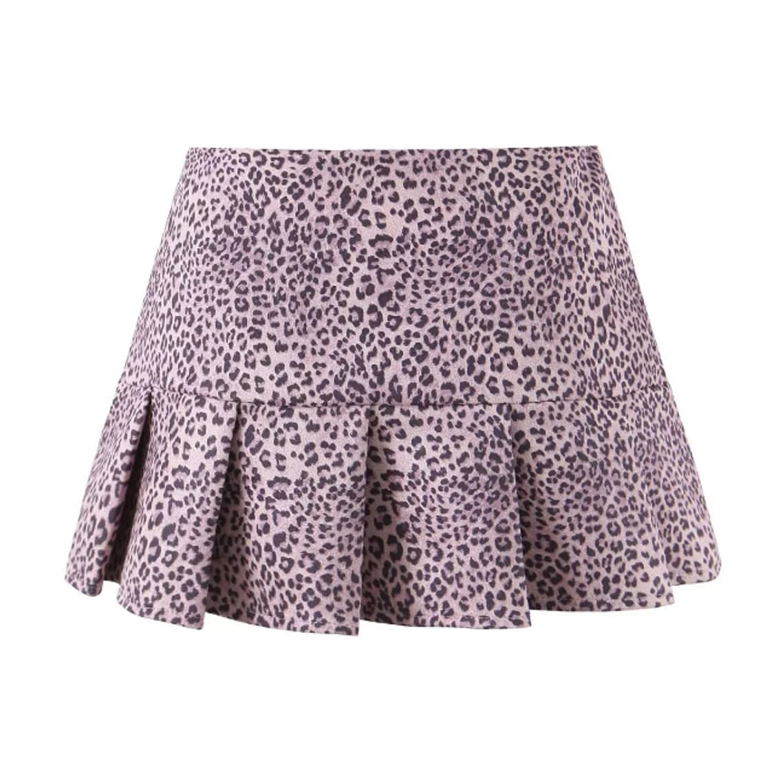 갸루 호피 플리츠 스커트 상품이미지2