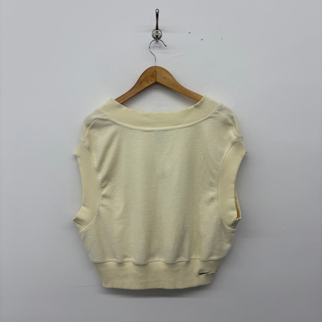 나이키 V넥 니트 조끼 아이보리 여성L 상품이미지4