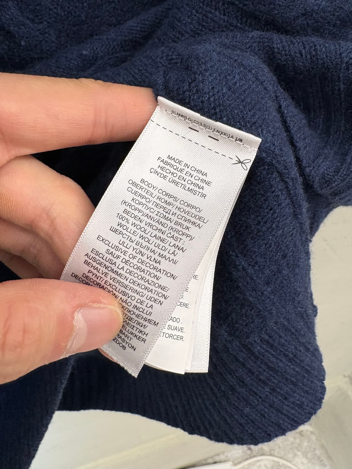 폴로랄프로렌 큐알라벨 케이블 울 니트 네이비 상품이미지7