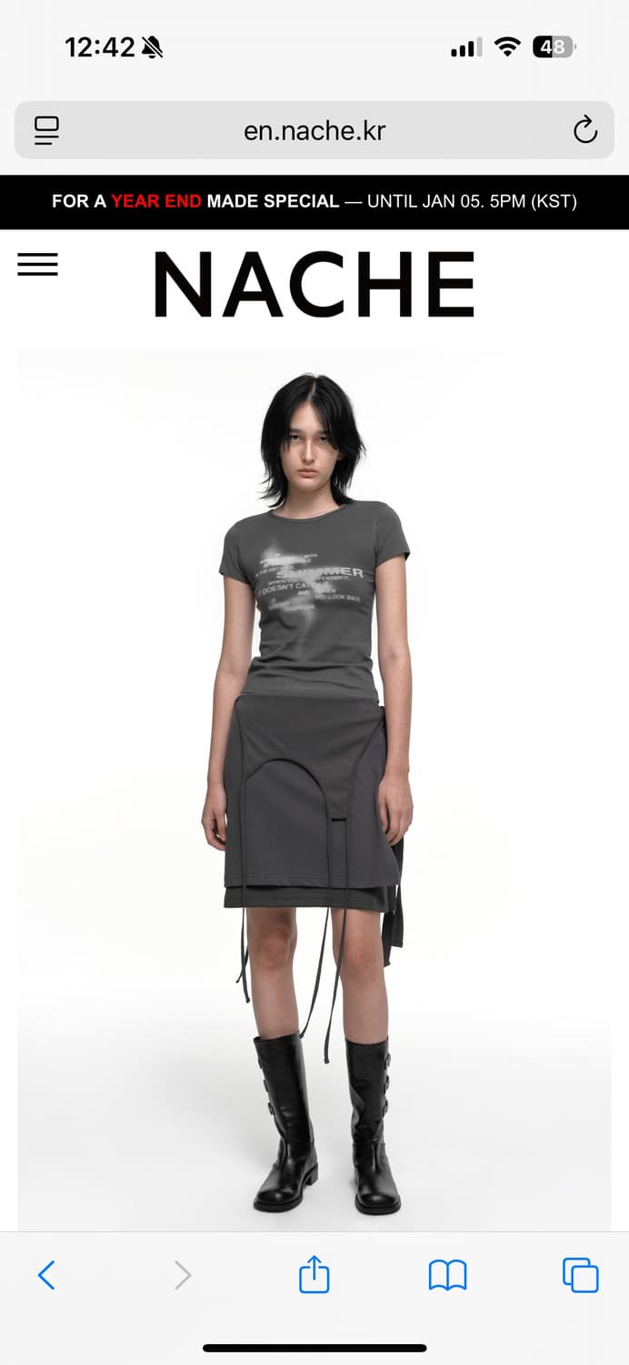 나체 폴드 레이어드 스커트 상품이미지2