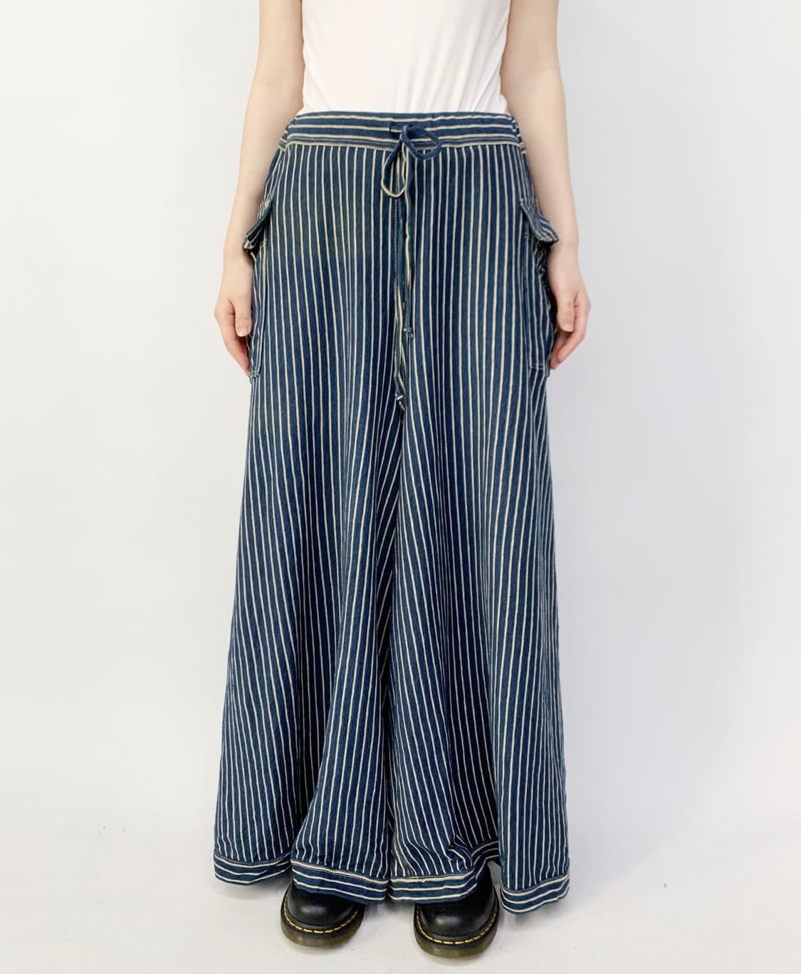 45rpm 인디고 스트라이프 팬츠 상품이미지1