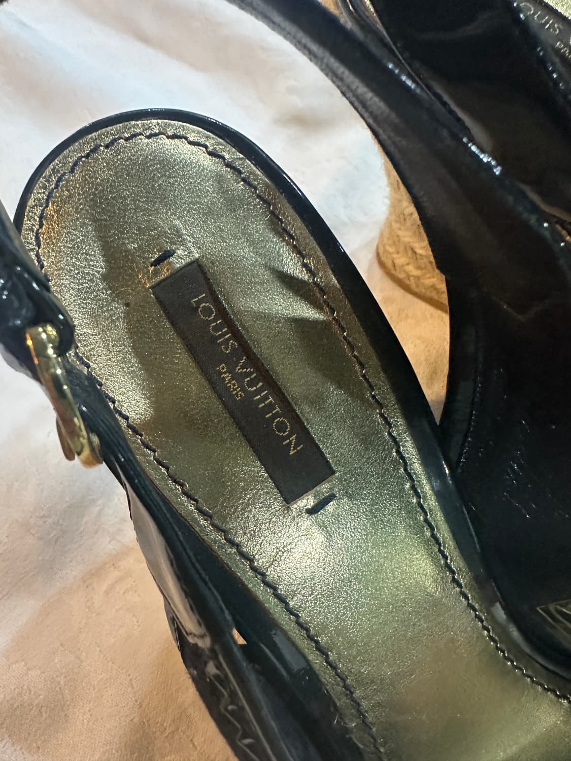 루이비통 블랙 페이던트 모노그램 오픈토39.5(250-255) 상품이미지5