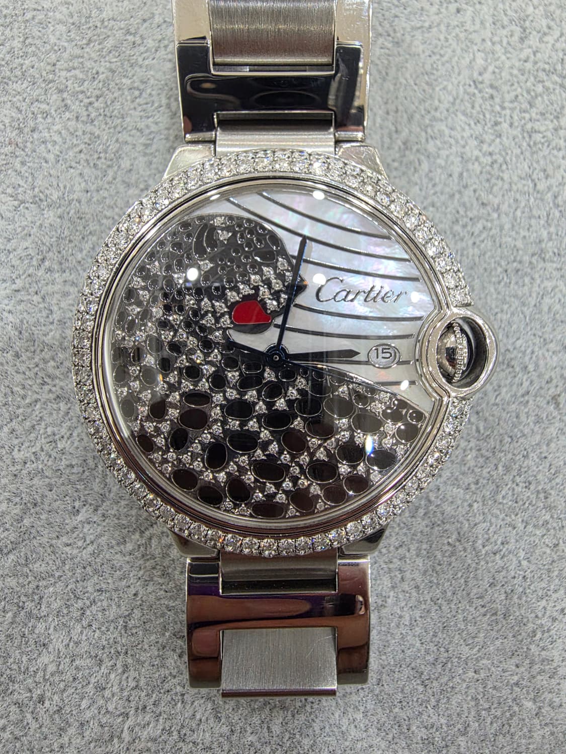 까르띠에 발롱블루 스틸 다이아 시계 정품 상품이미지3
