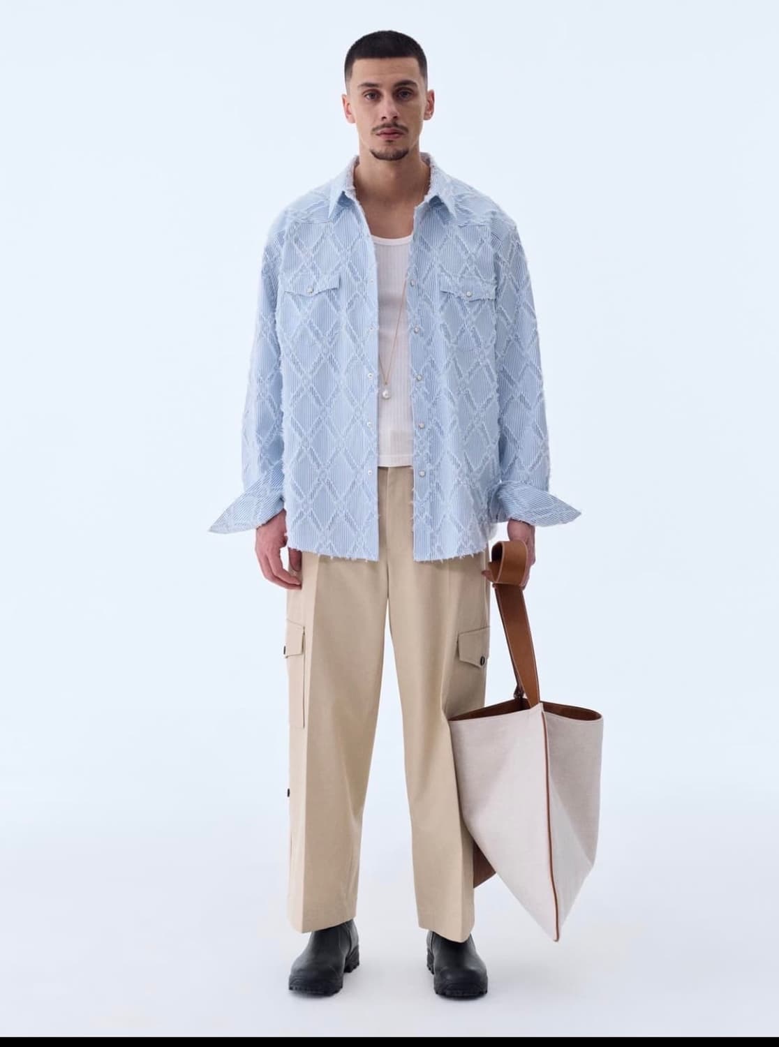 RECTO 23S/S 코르테 코튼 롤업 카고 팬츠 베이지 상품이미지1