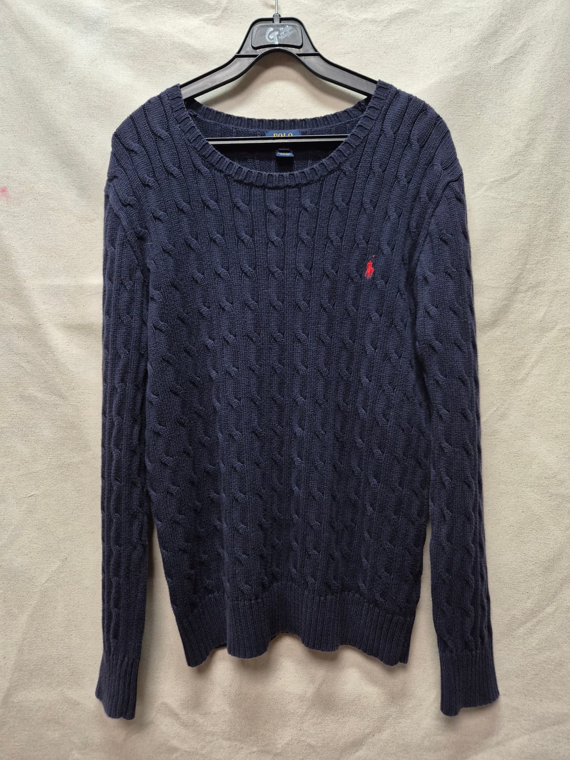 폴로 꽈배기니트 네이비 상품이미지1