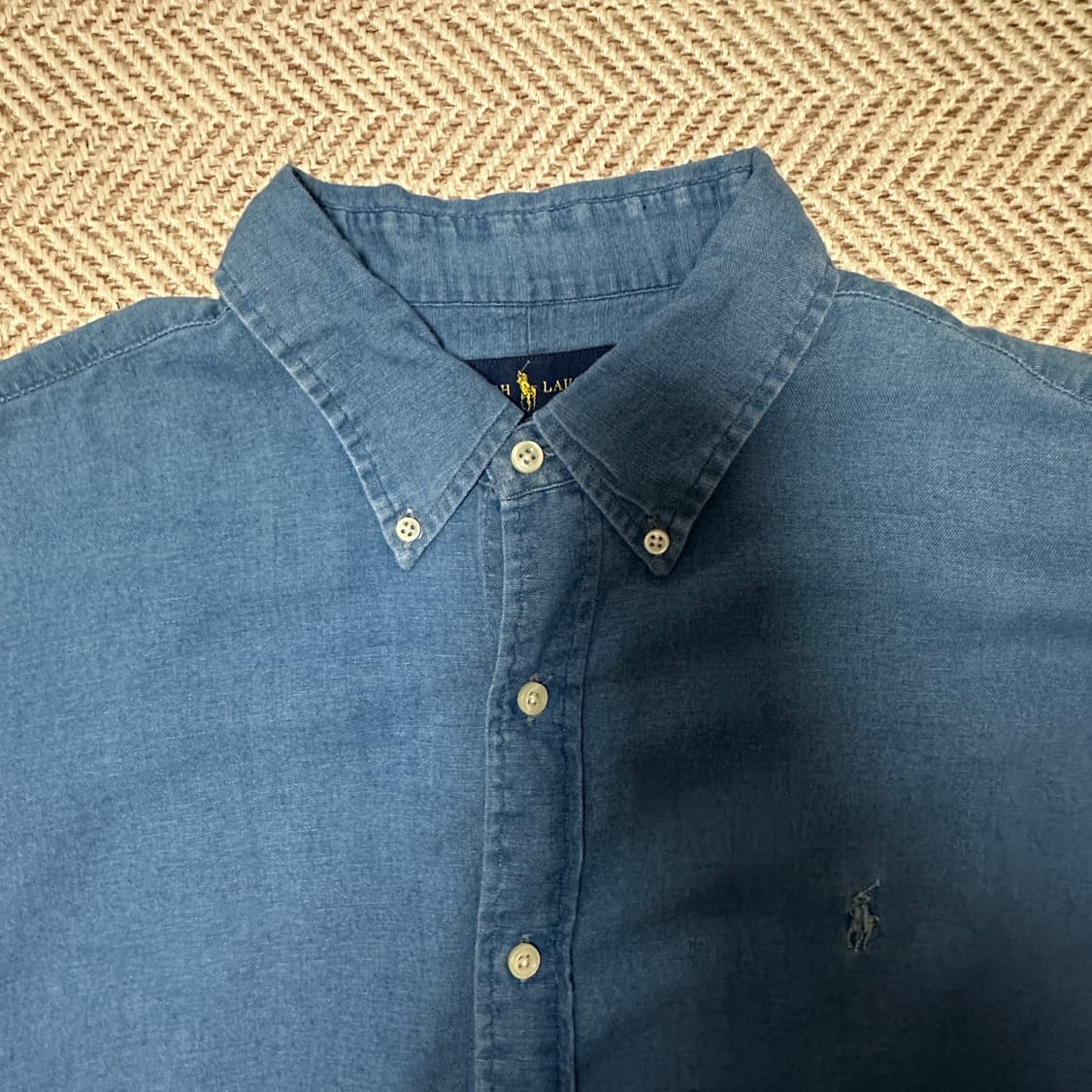POLO RALPH LAUREN indigo linen shirt 상품이미지3