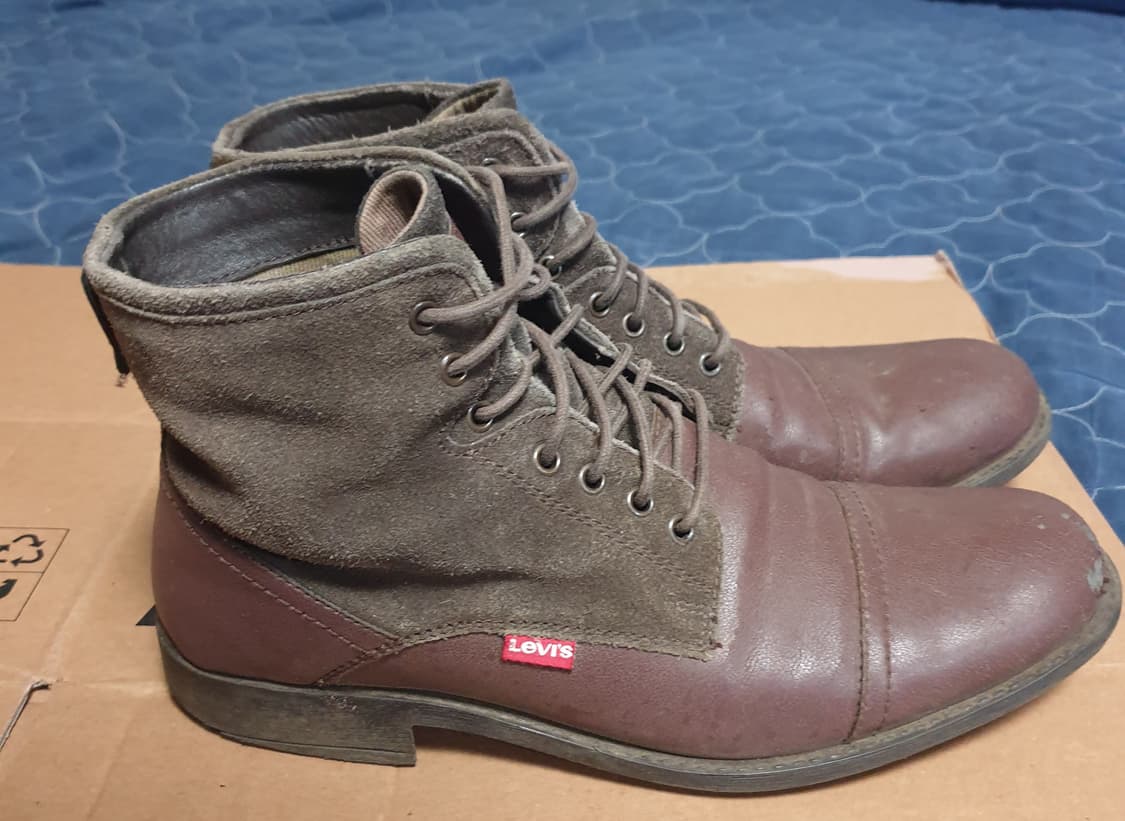 (빈티지)리바이스 STRAUSS 스웨이드배색 가죽 앵클부츠 브라운 270 상품이미지2