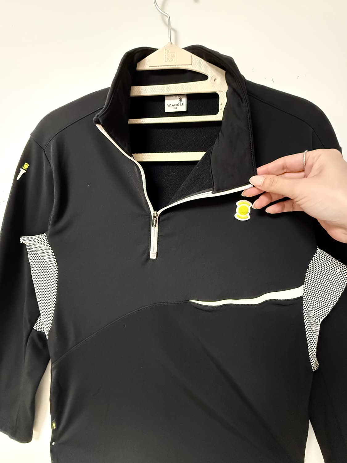 🖤 와이드앵글 W.ANGLE 골프 하프집업 티셔츠 블랙 95 🖤 상품이미지3