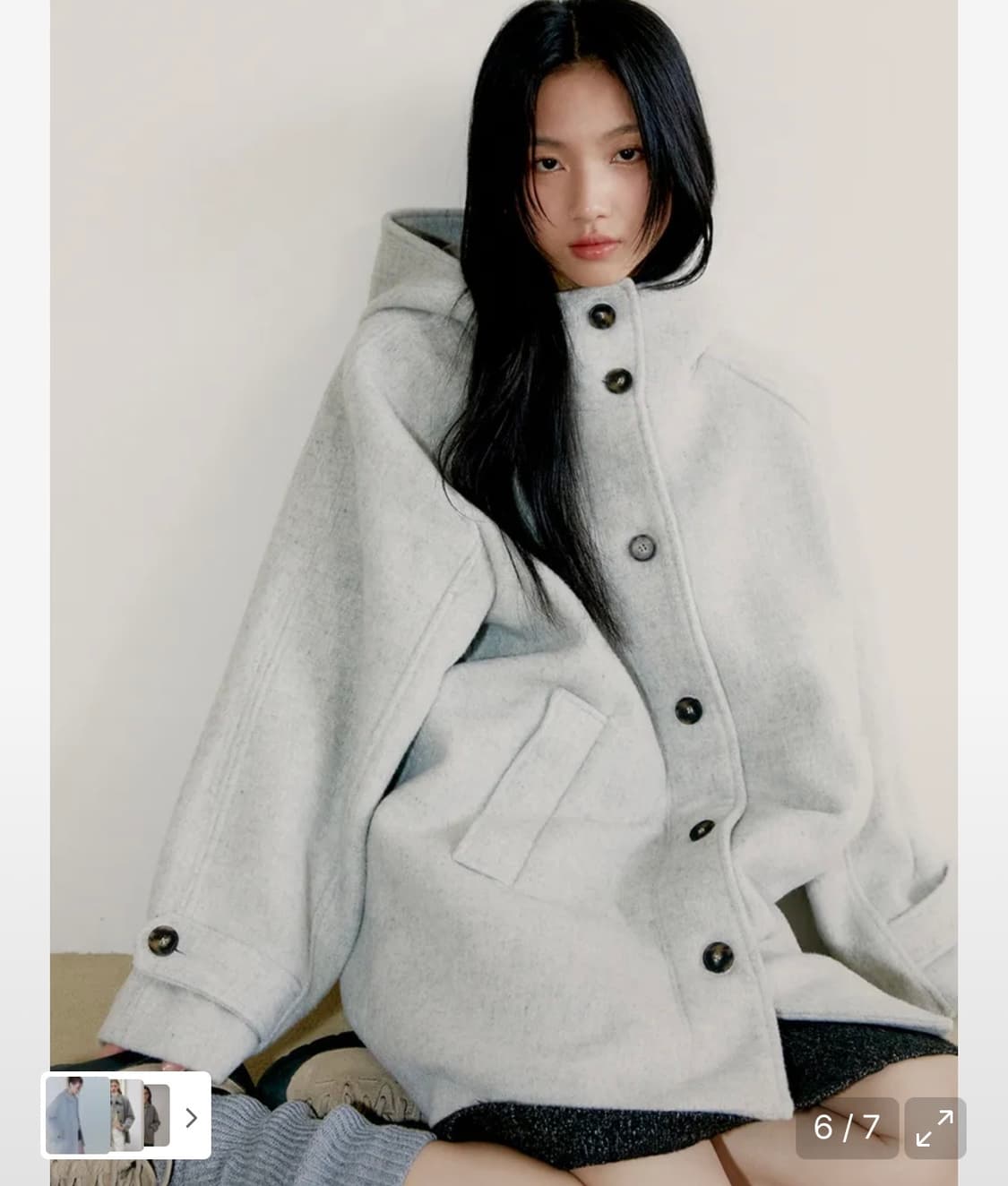 오피쉬 하프 코트 RICH WOOL HALF COAT, GRAY  상품이미지2