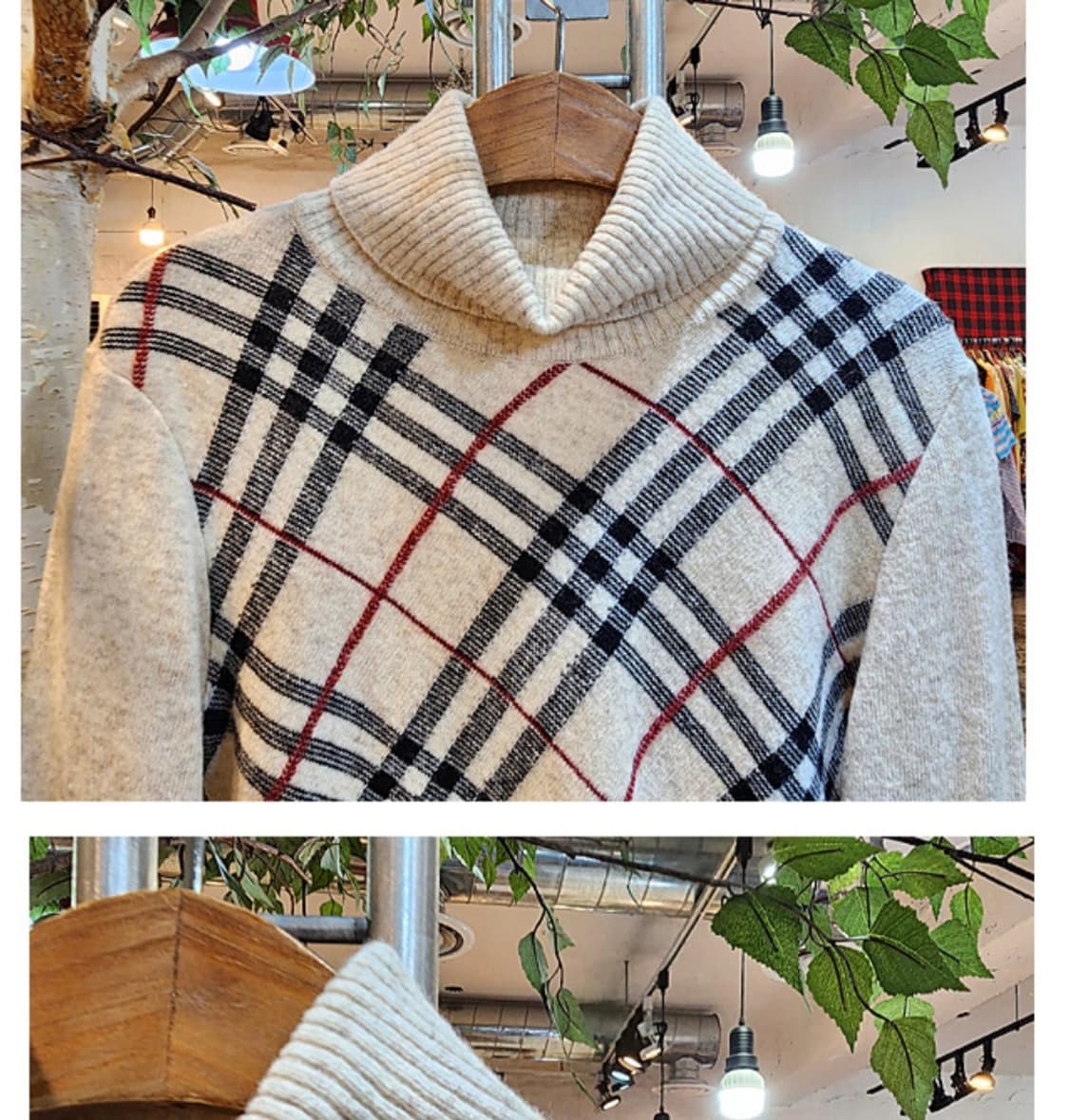 BURBERRY 버버리 런던 블루라벨 노바 체크 터틀넥
 울 니트 상품이미지2