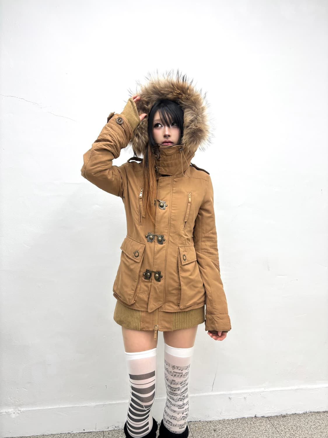 Sly carmel fur hood jacket   상품이미지3