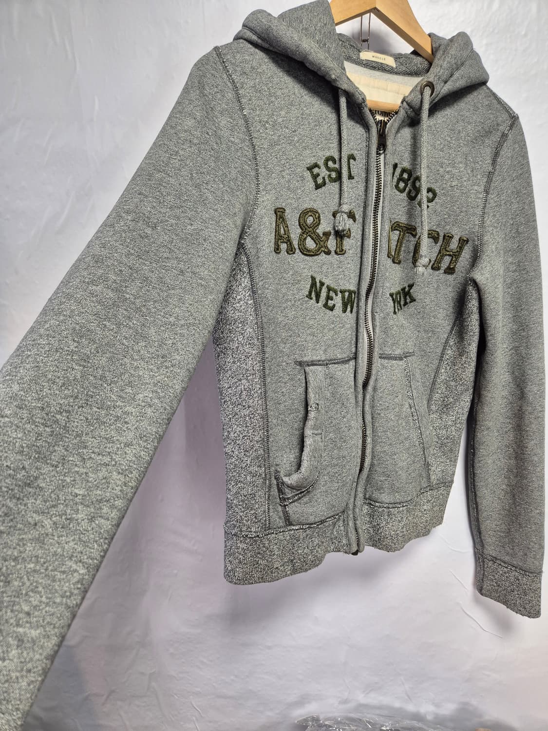 아베크롬비 Y2K 후드집업 그레이 S사이즈(상태S급) 상품이미지5