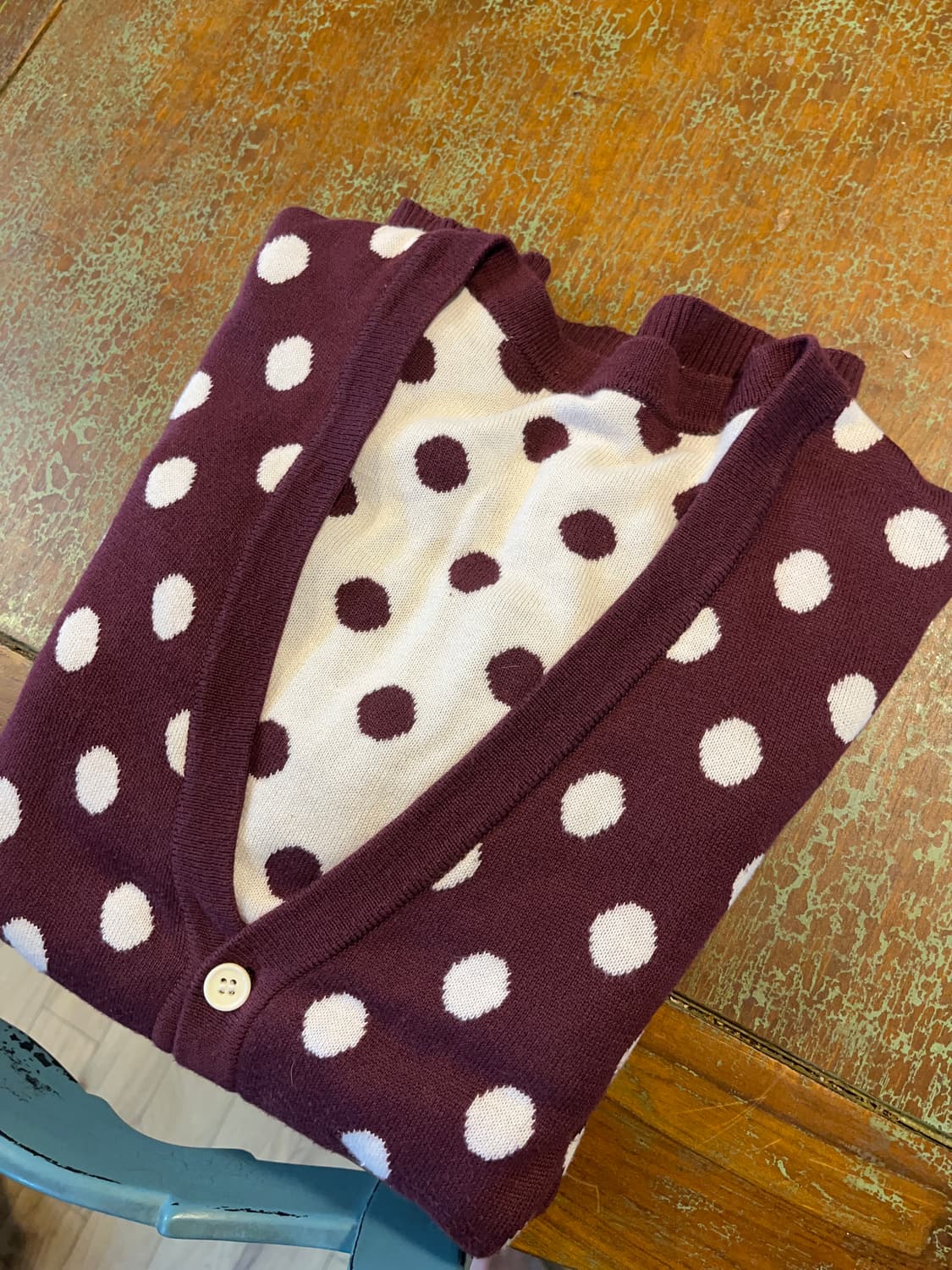 와코마리안 도트 가디건. 상품이미지3