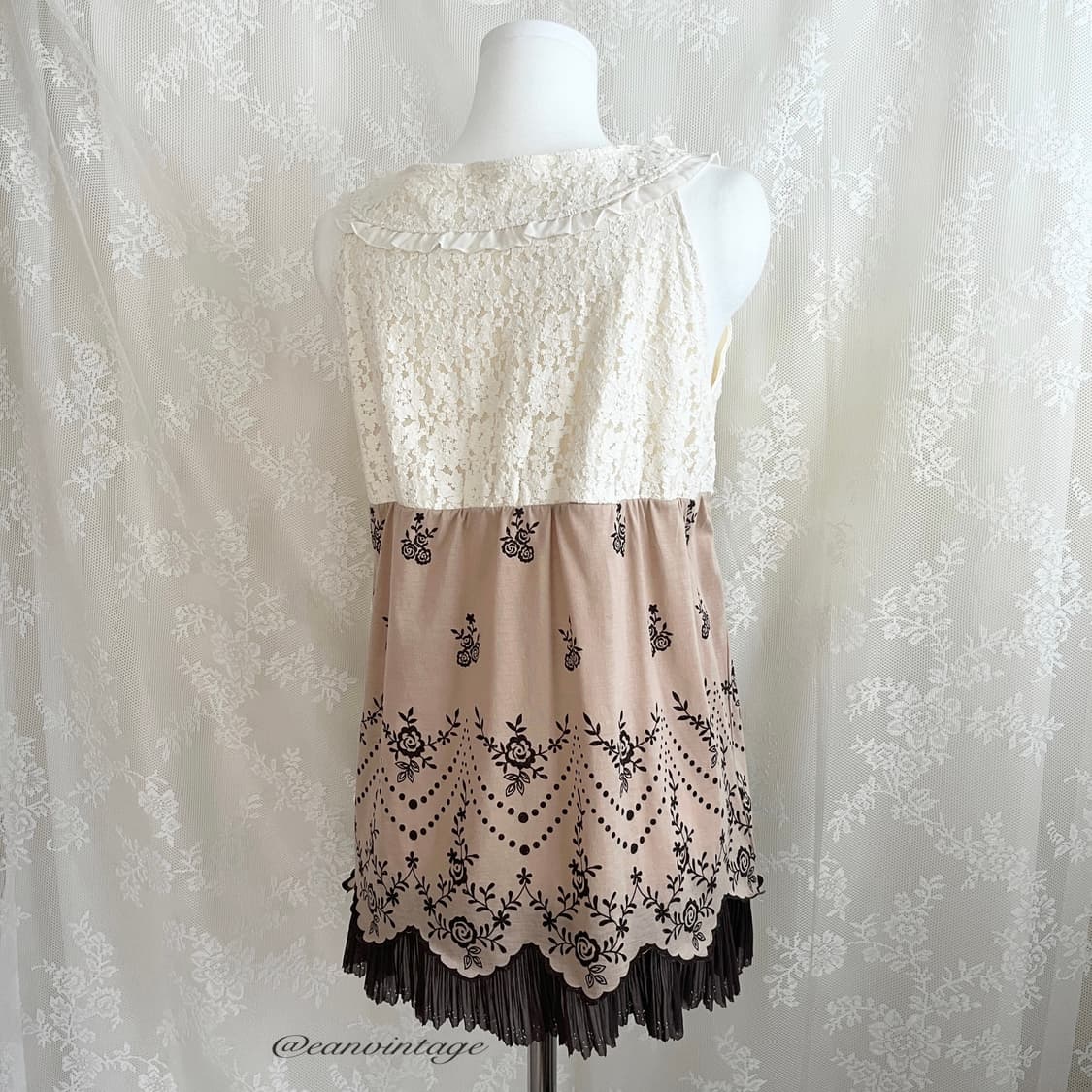Axes Femme beige lace sleeveless 상품이미지6