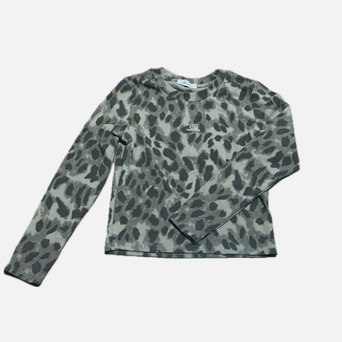 갸루 y2k 코디 세트 레오파드 브라운 큐빅 탑 + 부츠컷 상품이미지2