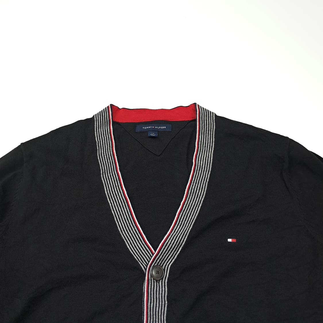 CL053 L 타미힐피거 프레피 멀티 스트라이프 플래킷 가디건 상품이미지2