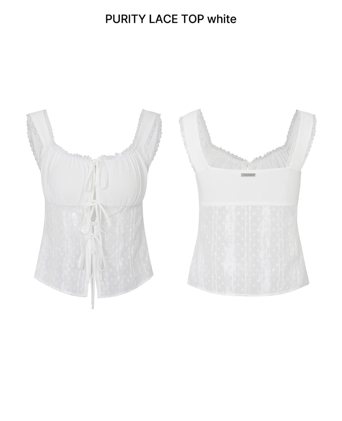 페인오어플레져 PURITY LACE TOP white 상품이미지1