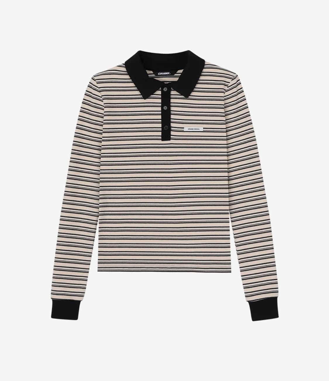 크랭크 멀티 스트라이프 폴로 셔츠 (아이보리) 상품이미지2