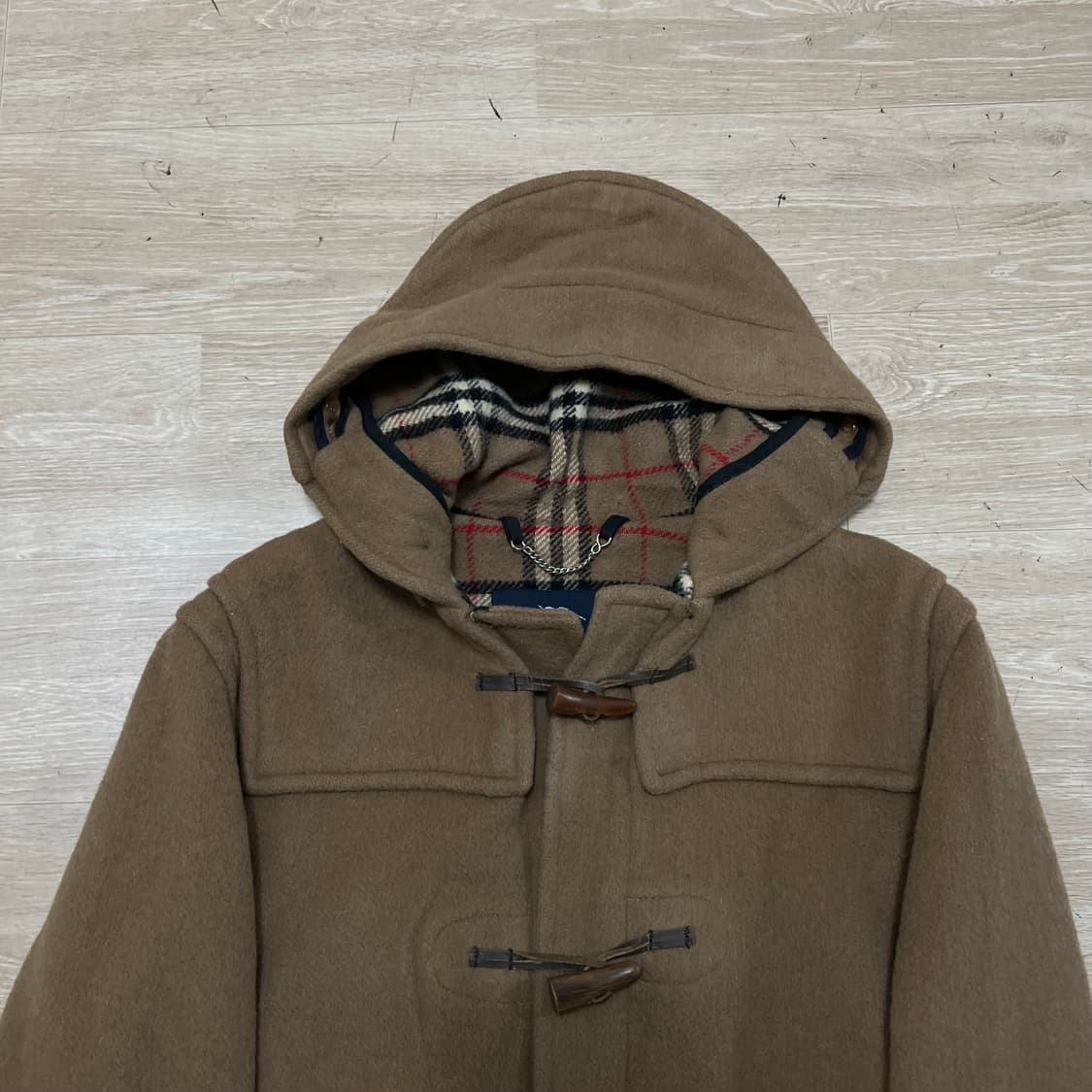 버버리 런던 노바체크 후드 떡볶이 더플코트 [베이지] L/100 상품이미지2