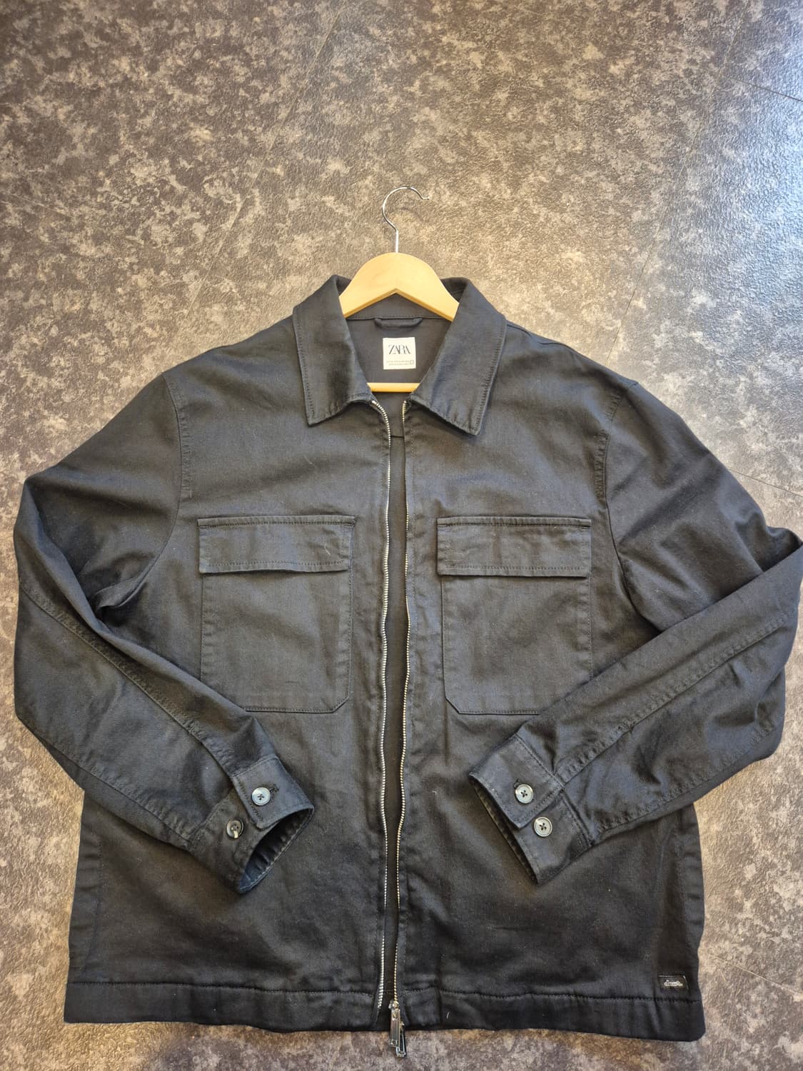 자라 유틸리티 포켓 오버핏 집업자켓 블랙 XL 상품이미지1