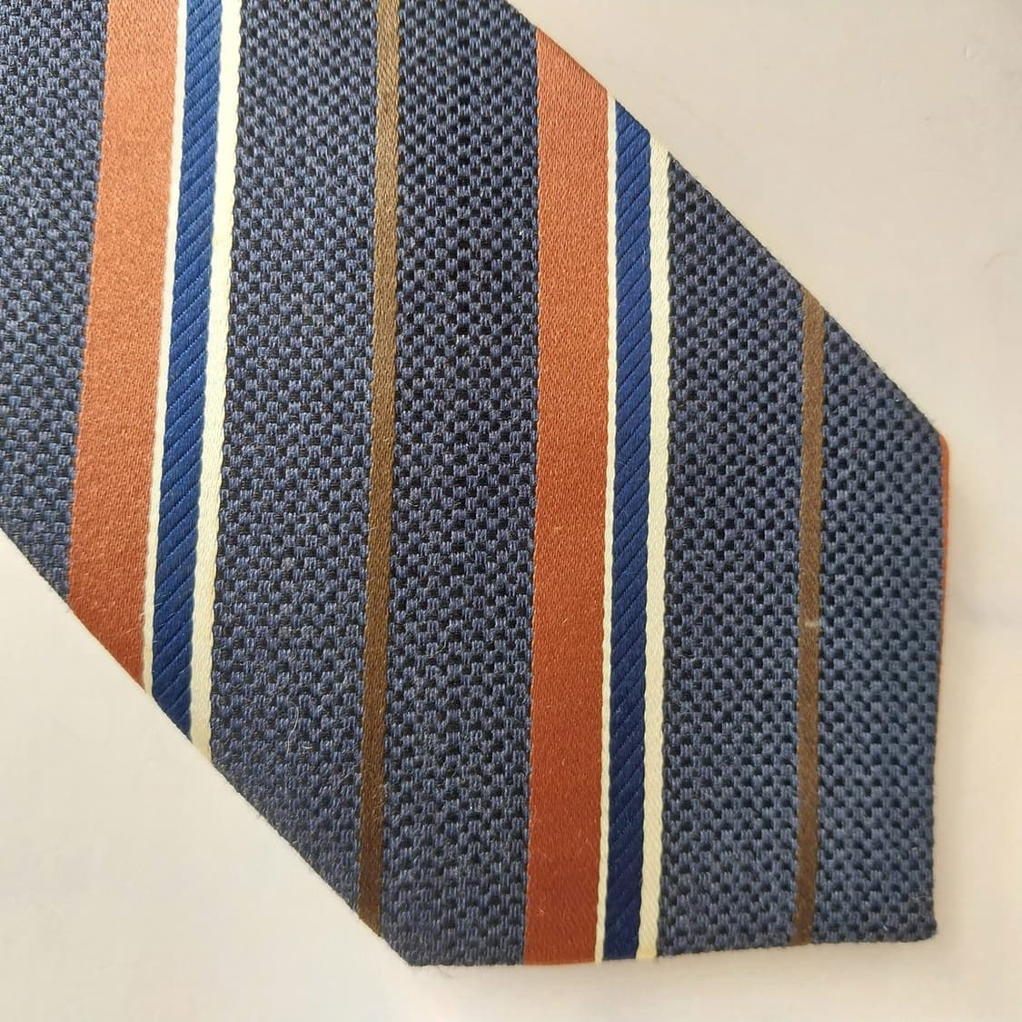 지오송지오 실크 레지멘탈 스트라이프 넥타이 7.4cm A+등급 K2082 상품이미지6