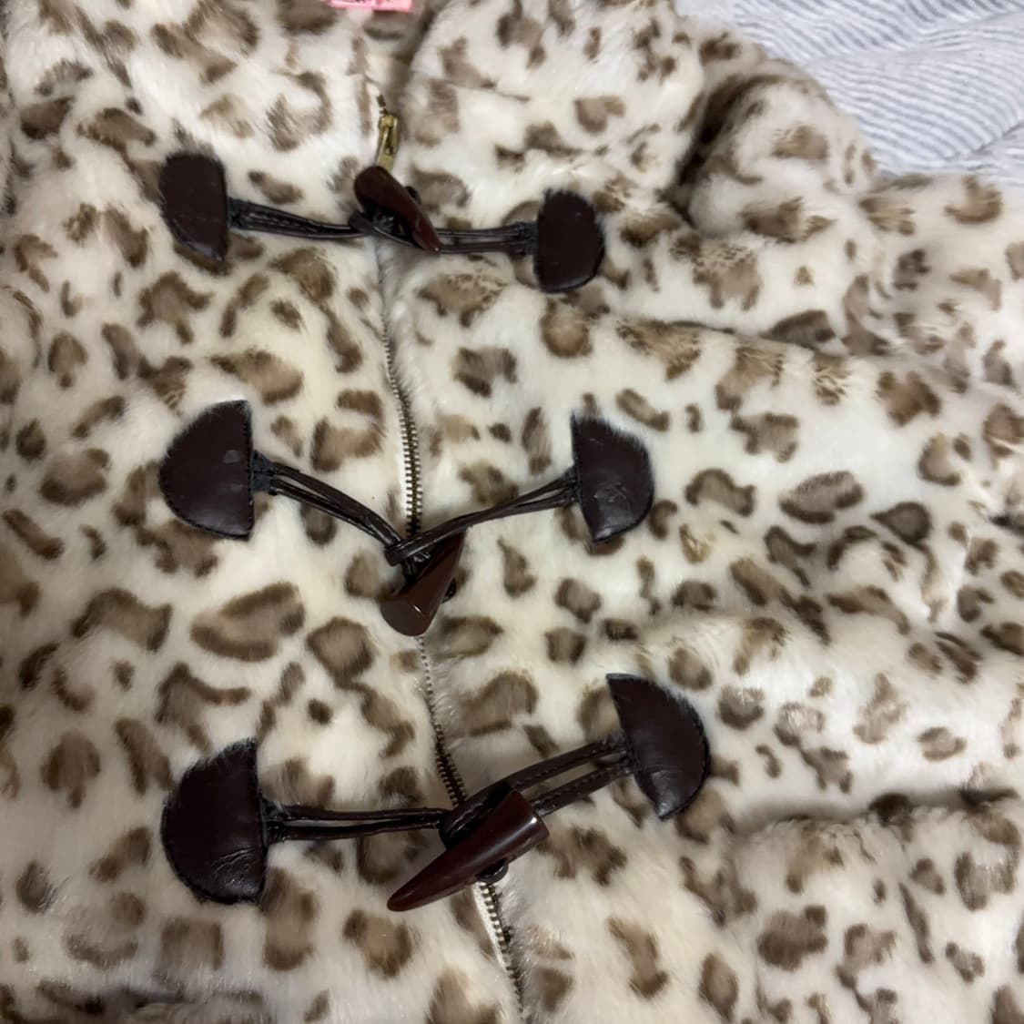 앙크루즈 네코미미 호피 폼폼이 오네갸루 더플코트 상품이미지5