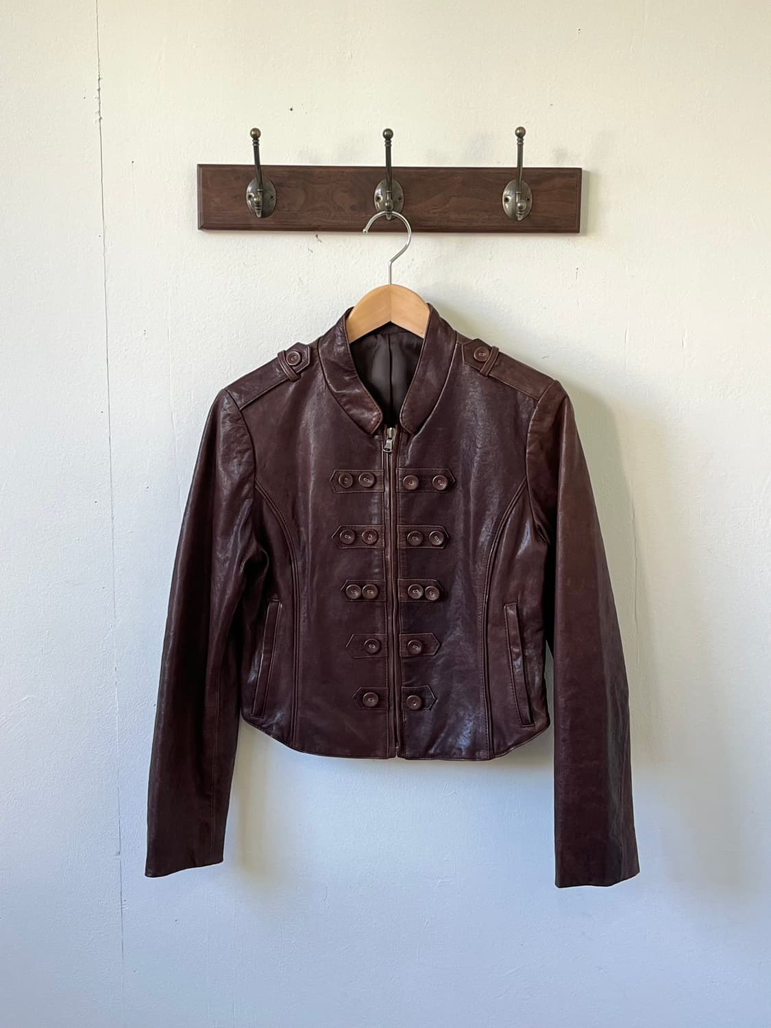 90’s Vtg 차이나넥 레더 자켓 상품이미지1