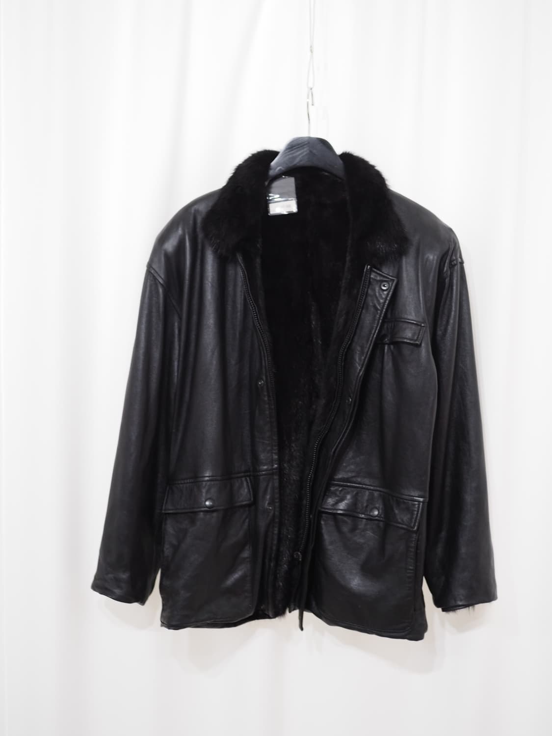 vintage leather&mink reversible jacket 상품이미지2