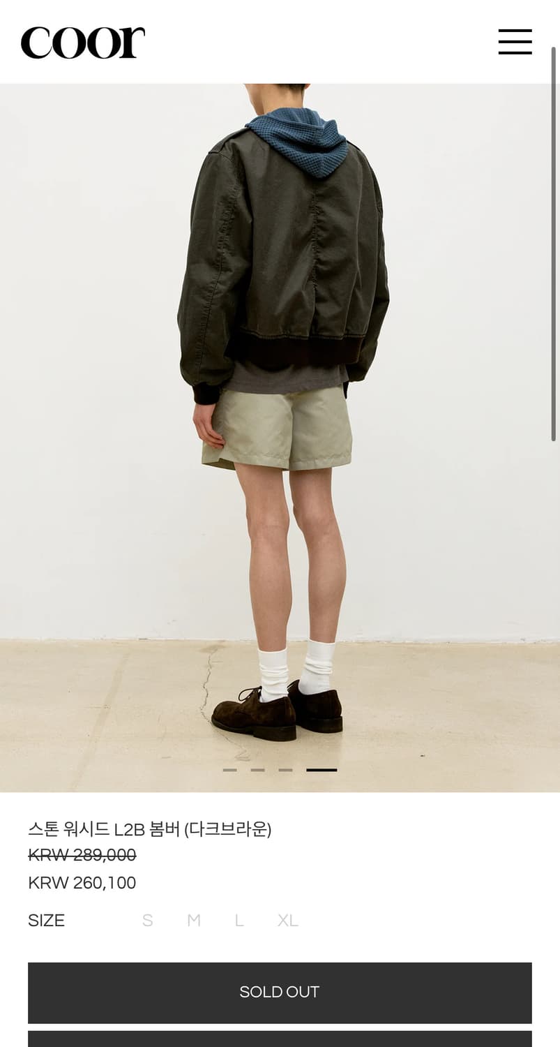 쿠어 스톤 워시드 L2B봄버 상품이미지6