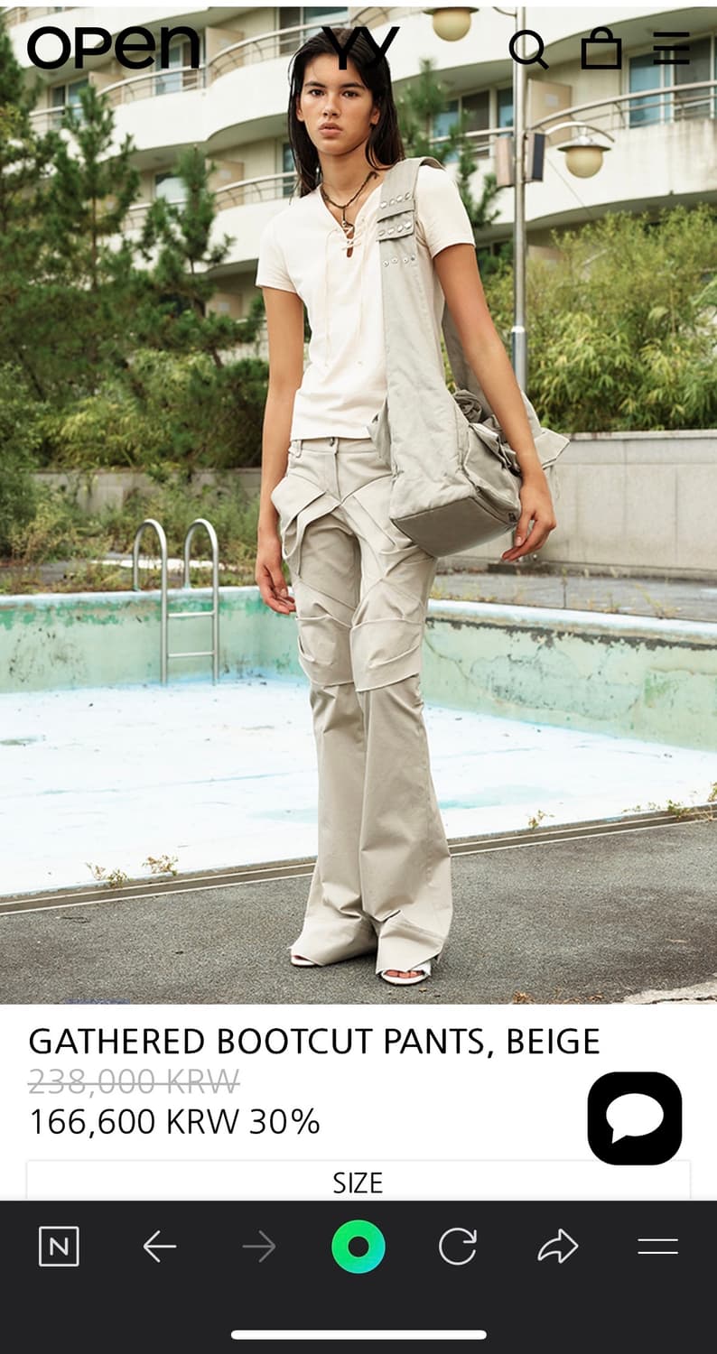 GATHERED BOOTCUT PANTS,m 상품이미지1