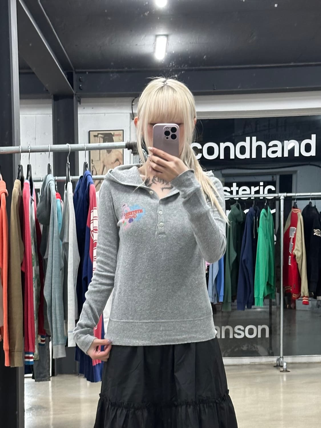 히스테릭 글래머 버니 로고 니트 후드 상품이미지3