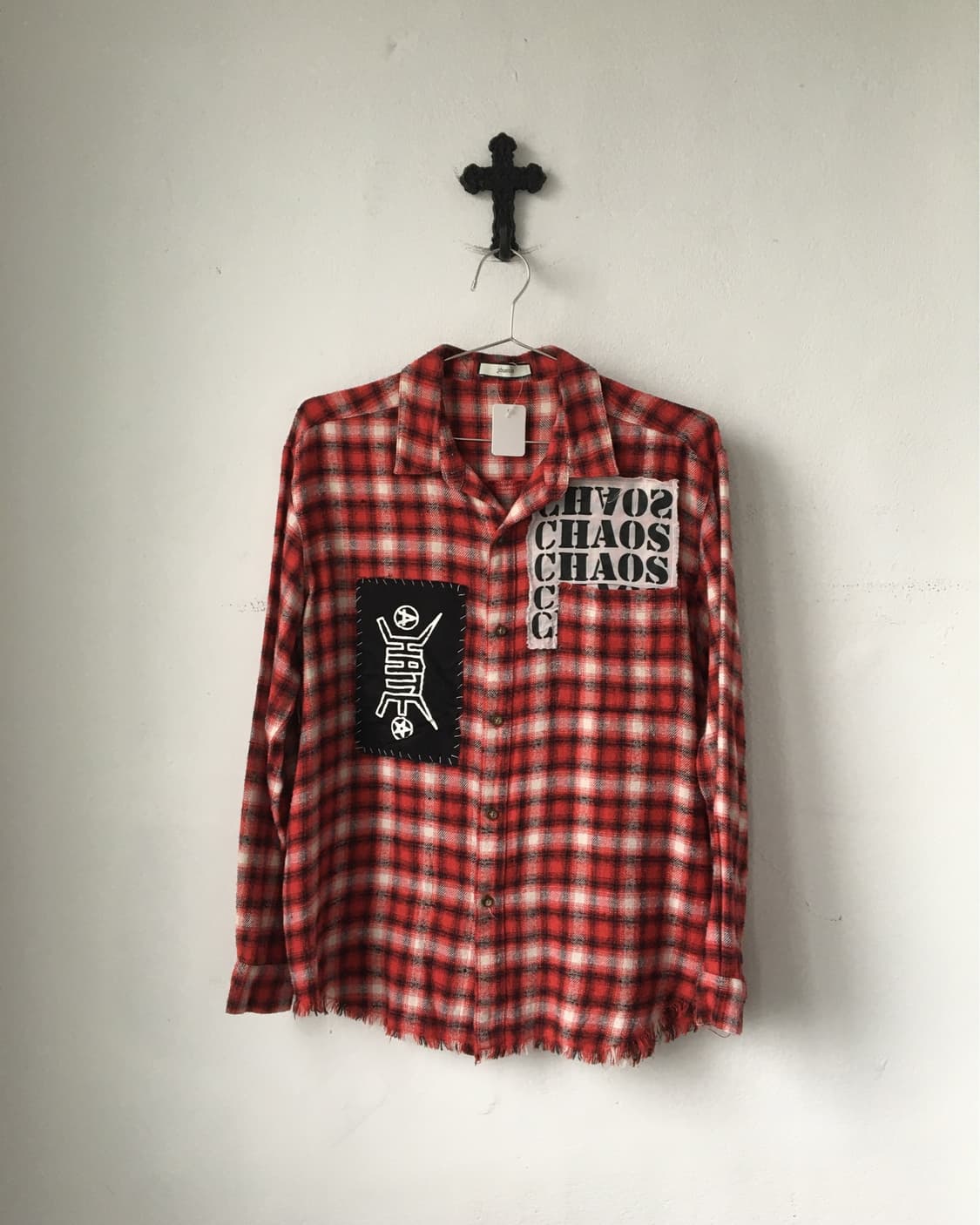 Patch point check pattern shirt 상품이미지1
