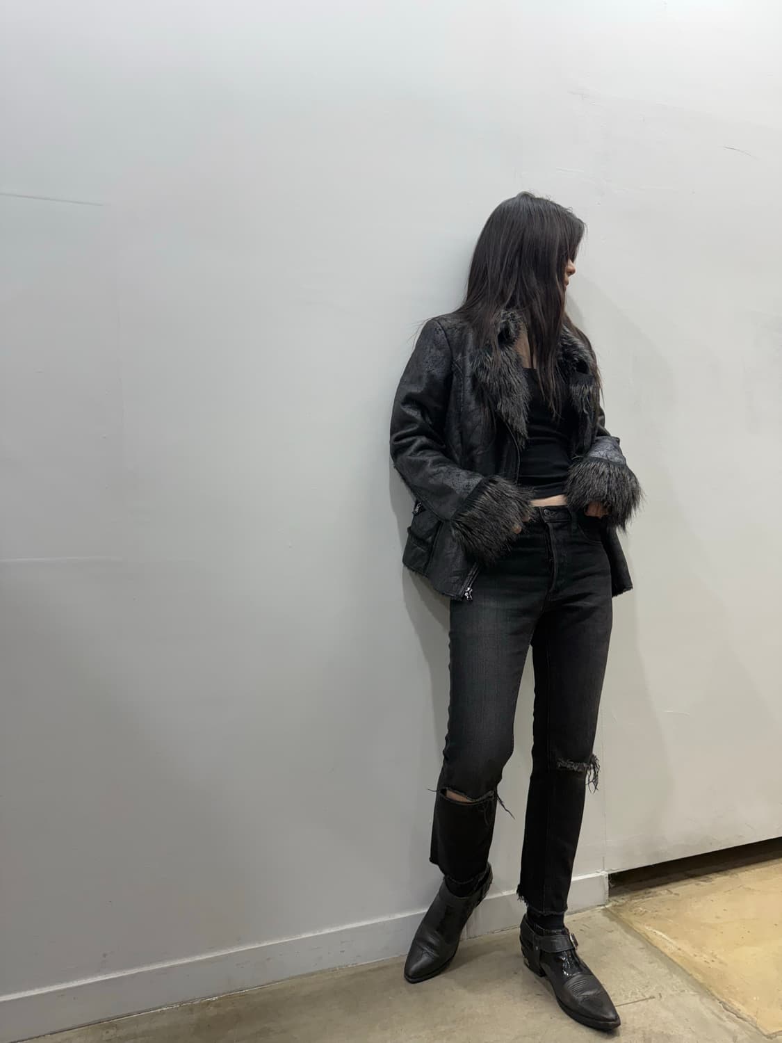 미야시타 타카히로 더 솔로이스트 데미지 슬림 데님 진 상품이미지2