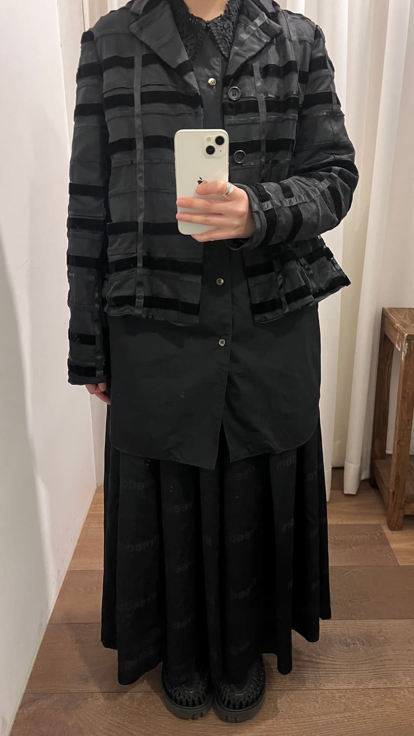 Velour Line Patchwork Tulle Jacket 상품이미지3