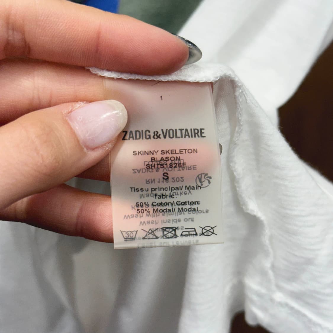 쟈딕 앤 볼테르 반팔 티셔츠 스켈레톤 그래픽 프린팅 디테일 화이트 상품이미지8