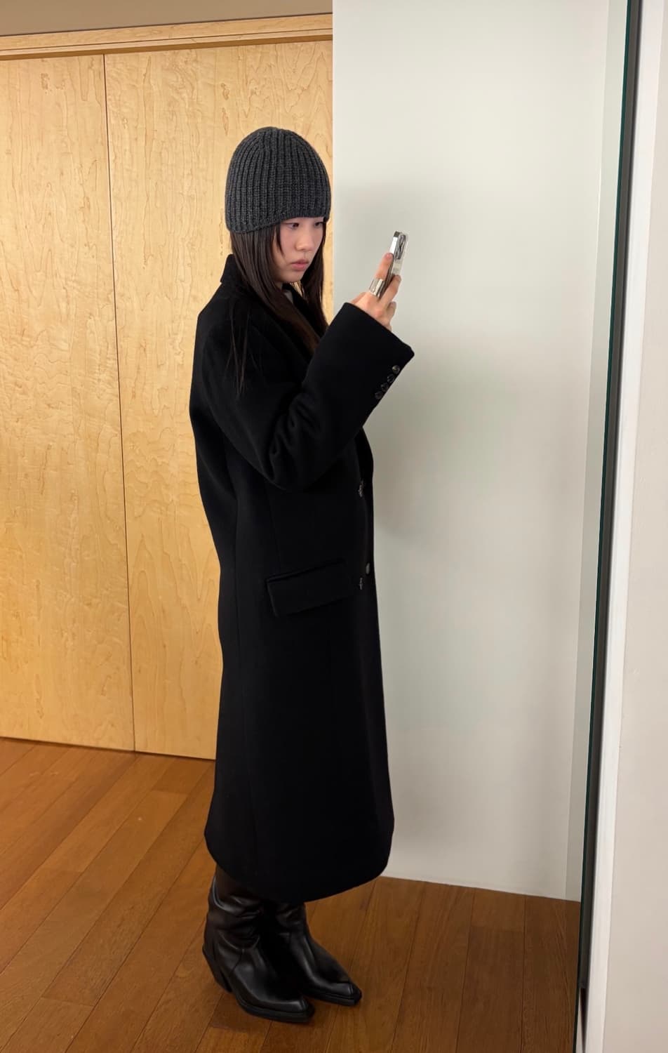 Erica Double Breasted Coat / Black 상품이미지4