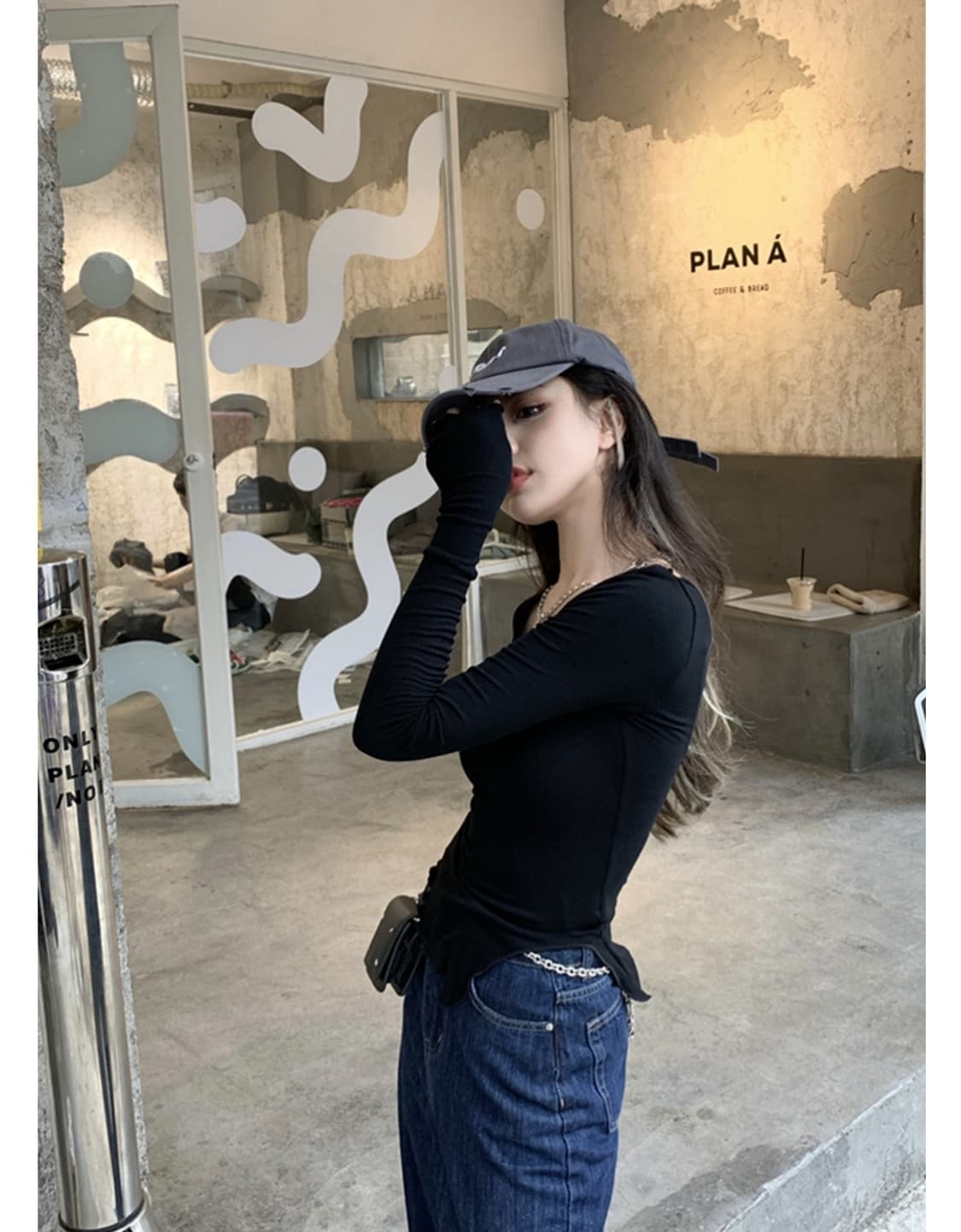 프릴 트임 골지 티셔츠 상품이미지7